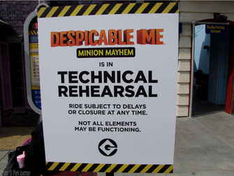 Despicable Me: Minion Mayhem opens for Technical Rehearsals at Universal Studios Hollywood