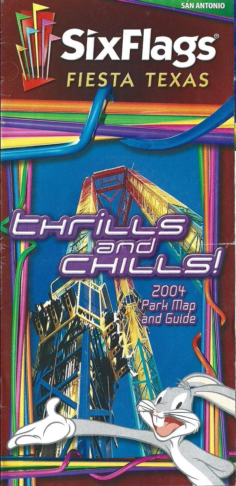 Wayback Wednesday - 2004 Six Flags Fiesta Texas Park Map