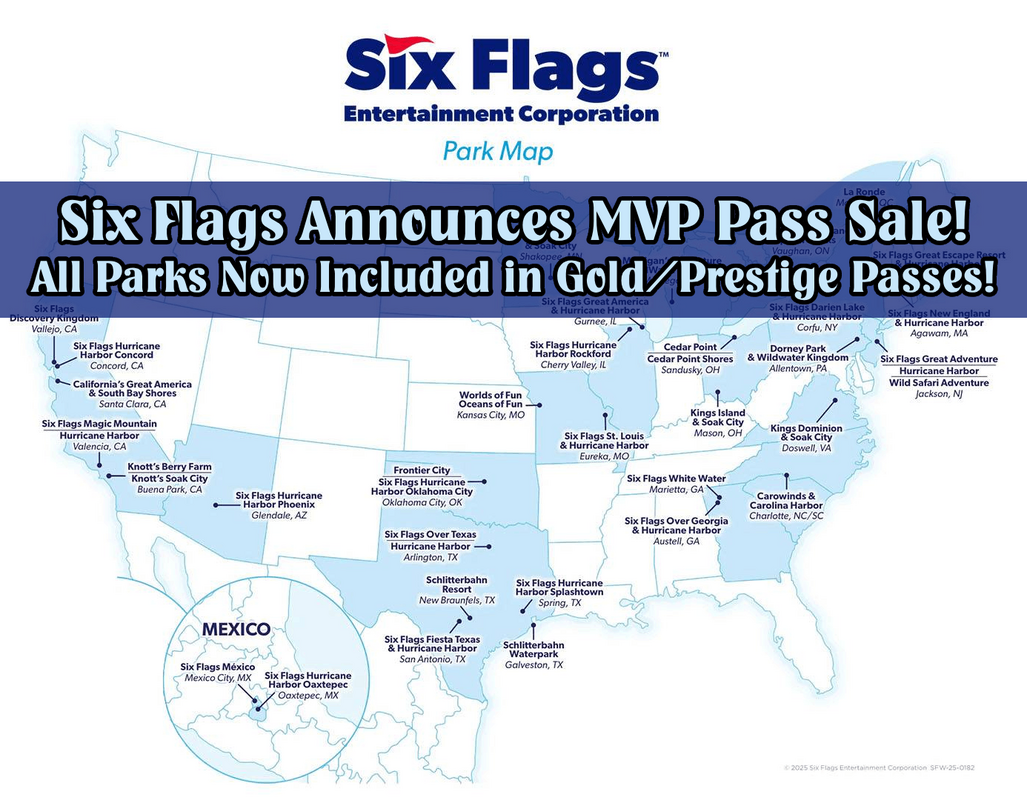Six Flags Announces MVP Pass Sale! All Parks Now Included in Gold and Prestige Passes!