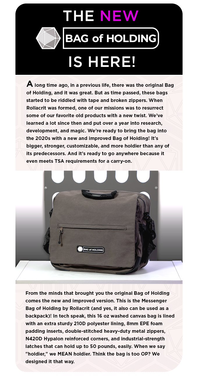 Get Ready For Adventure! The Legendary Bag of Holding is Back Bigger and Better than Ever!