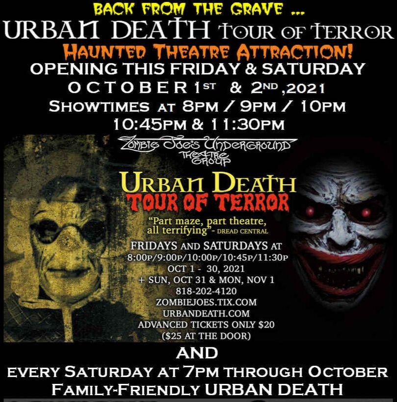 Review: Zombie Joes Urban Death Tour of Terror 2021